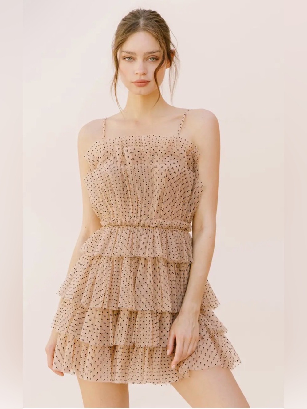 Storia Theresa Tulle Polka Dot Mini Dress Size L D02